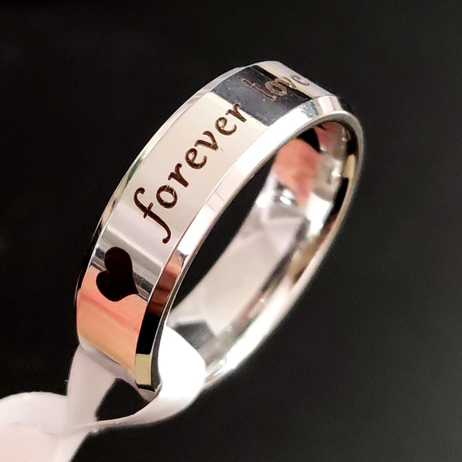 10pcs anello di fidanzamento per matrimonio in acciaio inossidabile per sempre amore acciaio inossidabile 316L 6mm anelli d'argento coppie gioielli Unisex