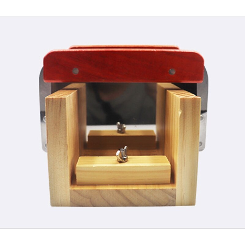 Houten Zeep Loaf Cutter Mold En Zeep Cutter Set C Rechthoek Siliconen Mal Met Houten Doos Rechte En Golvende Zeep cutter