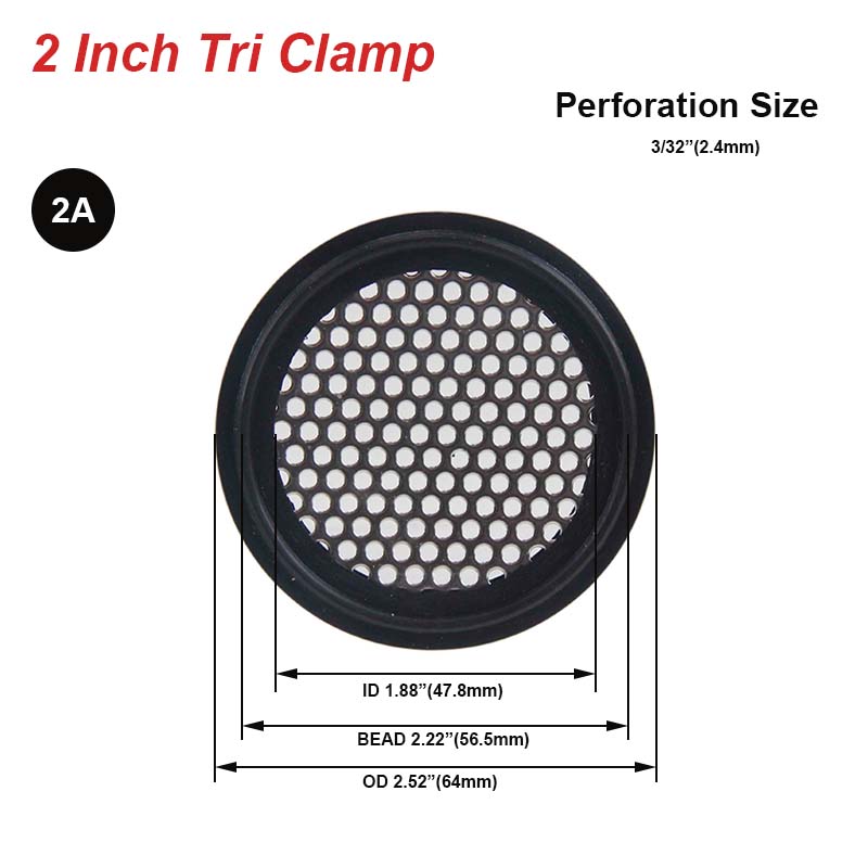 Sanitary Tri-Clamp Perforated Plate Gasket EPDM Tri Clamp Filter Discs Food Grade Stainless Steel 304 Filtration Gaskets: light green