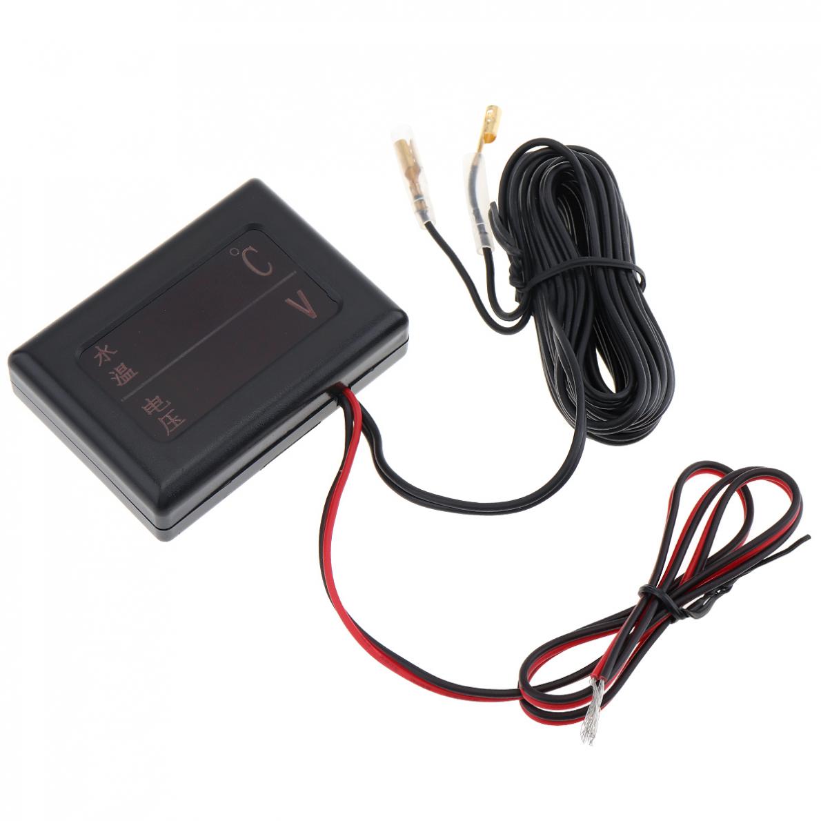 12V / 24 V Universal 2 In 1 Digital Anti-shake Water Temperature Gauge Volt Gauge Meter with Sensor for Car / Truck