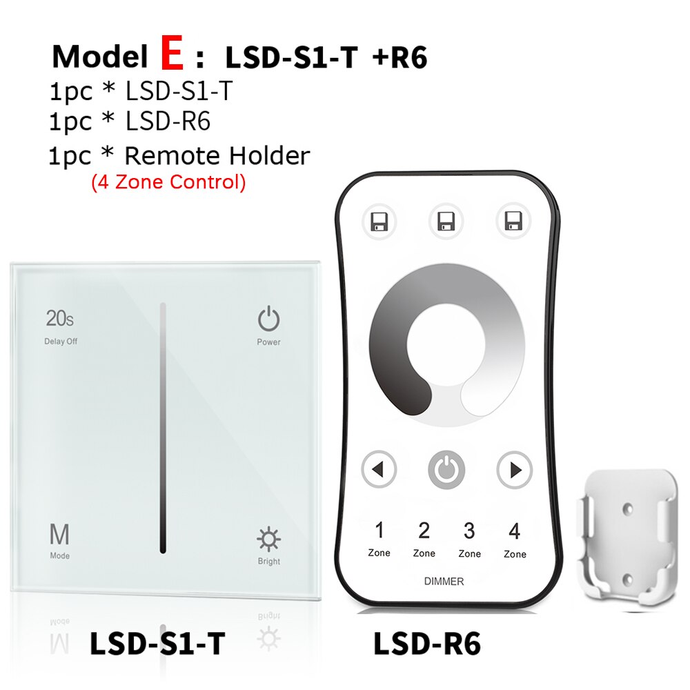 Wall Mounted Touch Panel AC Triac Dimmer 220V 230V 110V 288W Wireless RF Dimmable 2.4G Remote Controller for LED Bulb Light Lamp
