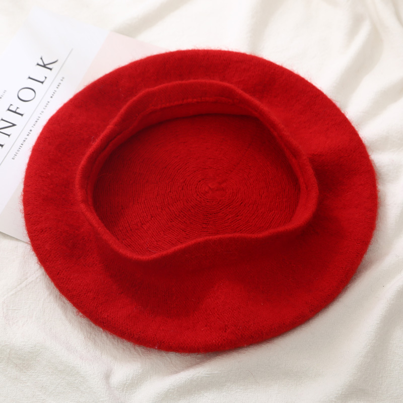 21 Kleuren Lady Herfst Winter Baret Hoed Schilder Hoed Vrouwen Wol Vintage Baretten Effen Kleur Caps Vrouwelijke Motorkap Warme Wandelschoenen cap