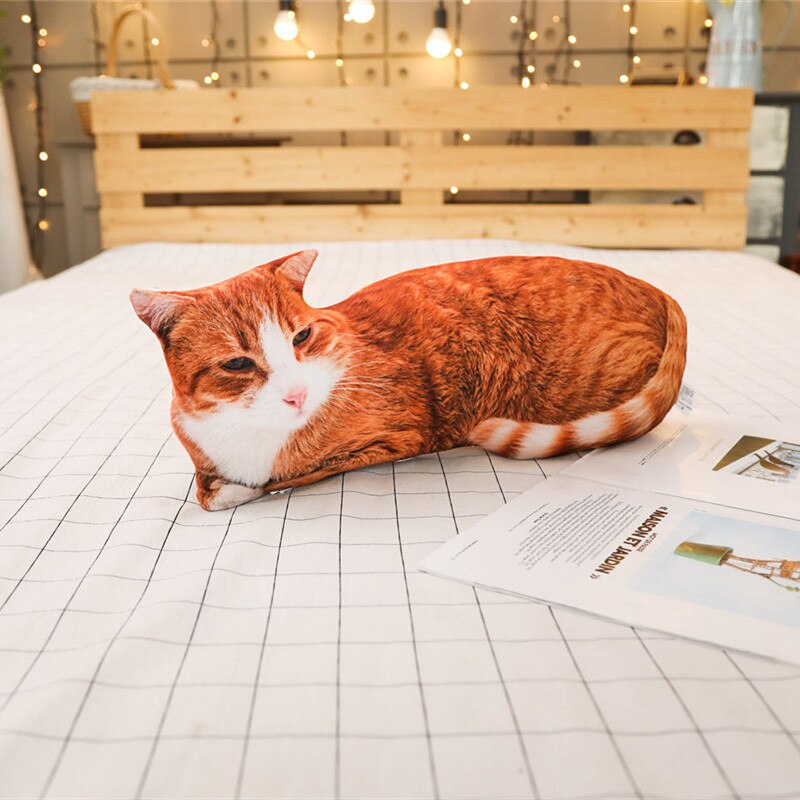 3d trykte simulering katt tiger kort plysj dyrepute ryggpute supermyke ting sovesofa puter barnebursdag: 04 / 70cm