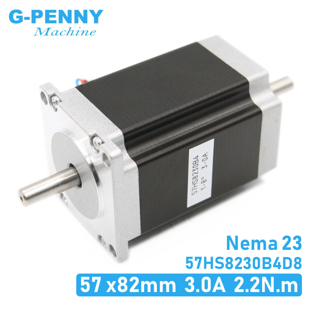 NEMA 23 Stepper motor double shaft 3A 2.2N.m 315Oz-in dual shaft D=8mm 57x82mm Nema23 stepping motor For CNC machine 3D printer