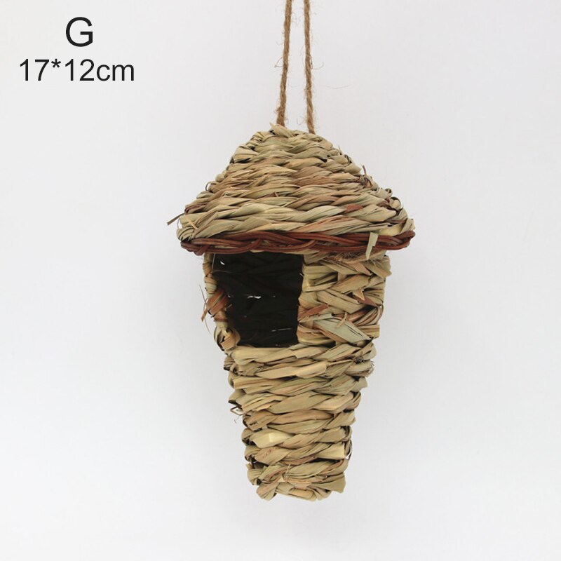 Birds Nest Hand-knitted Gourd Bird House Natural Grass Egg House Outdoor Gardening Decoration Pet Bird Nest Supplies: G