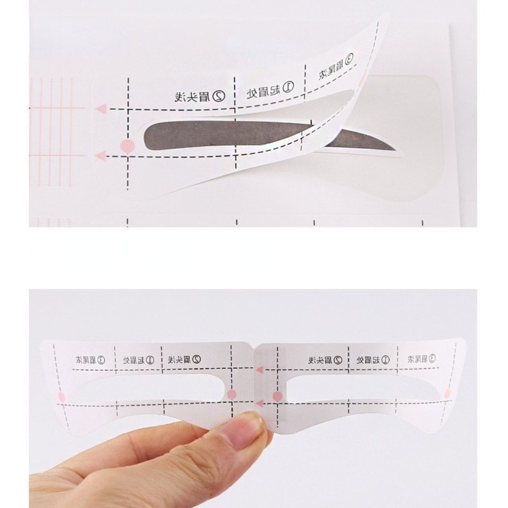 10 Vellen Wenkbrauw-Vormige Lui Tekening Wenkbrauw Kaart Quick Wenkbrauw Sticker Een-Lijn Wenkbrauw Make-Up Extra Tool Set verstelbare