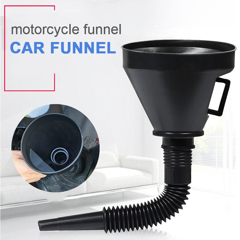 Multi-fFunctional Plastic Funnel Oil Funnel with Flexible Extension Nozzle for Cars and Motorcycles, Engine Oil, Liquid