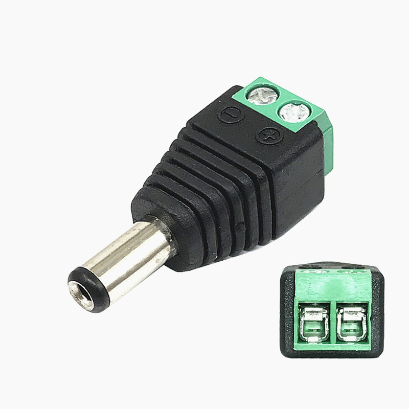 Man/Vrouw Dc Connector 2.1*5.5 Mm Jack Adapter Plug Cable Connector Voor Led Strip En Cctv camera 'S: Male