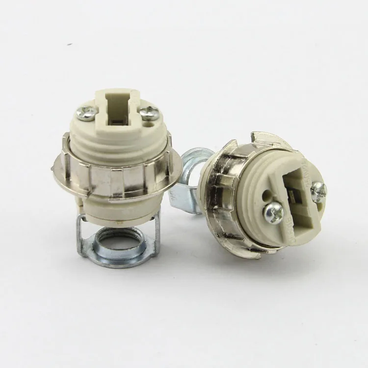 G9 Ceramic Lamp Holder, White G-9 Halogen Light Bulb Base Socket with Ring,G9 Light Base Socket Kit Adapter