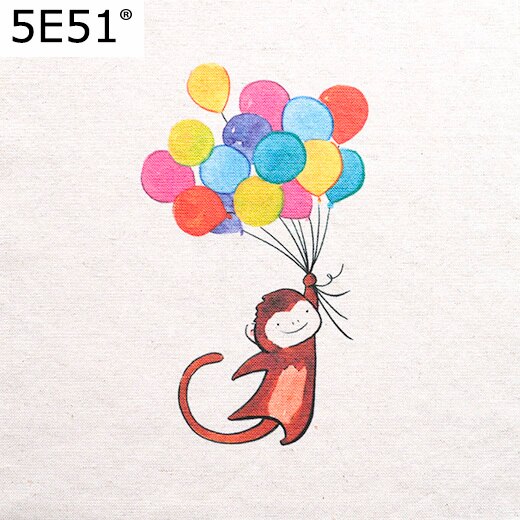 Zakka bomuld og hamp stof håndtrykt lærred spisemåtte musemåtte forklæde ballon abe og brillekanin