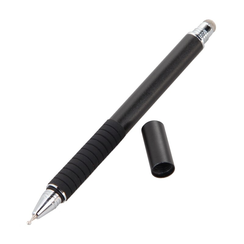 2 in 1 Mutilfuction Fijne Punt Ronde Dunne Tip Touch Pen Capacitieve Stylus Pen voor iPad iPhone Alle Mobiele Telefoons tablet: Black