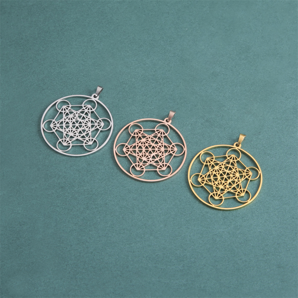 Diy Rvs Metatron Kubus Bedels Voor Sieraden Maken Ketting Oorbellen Sleutelhanger Charm Amulet Hangers Accessoire