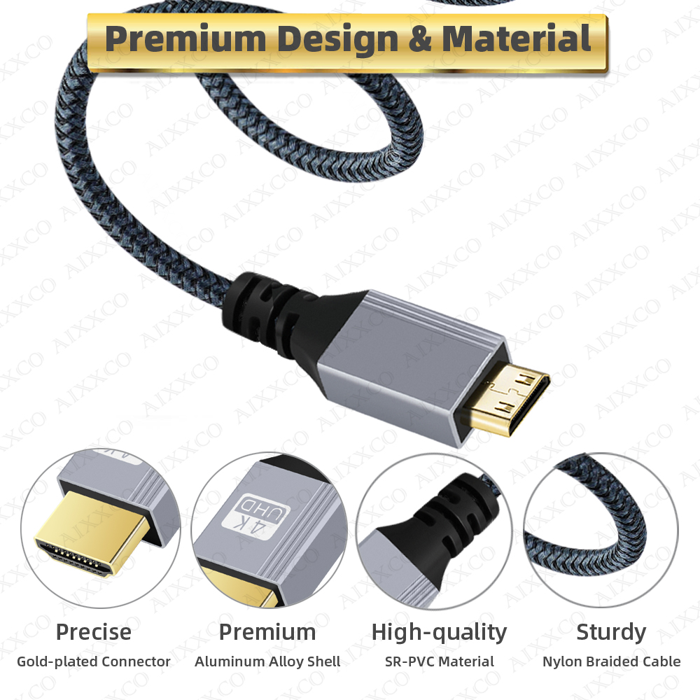 Szybki kabel Mini HDMI kompatybilny z HDMI 2.0 4K 60HZ 1080P 3D do tabletu kamera kamera wyświetlacz adapter kabla