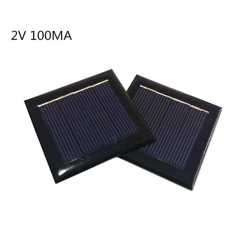 1PC Mini Poly Solar Panel 2V 100MA for Rechargeable 1.2V Battery with DC Small Motor