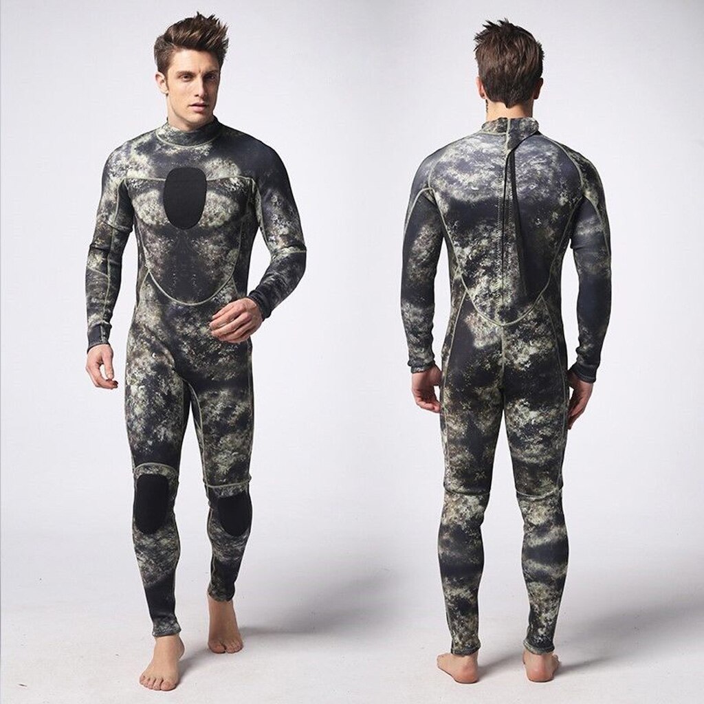 Traje de buceo de 3mm para hombre, traje de buceo de surf de longitud completa, cremallera trasera, manga larga
