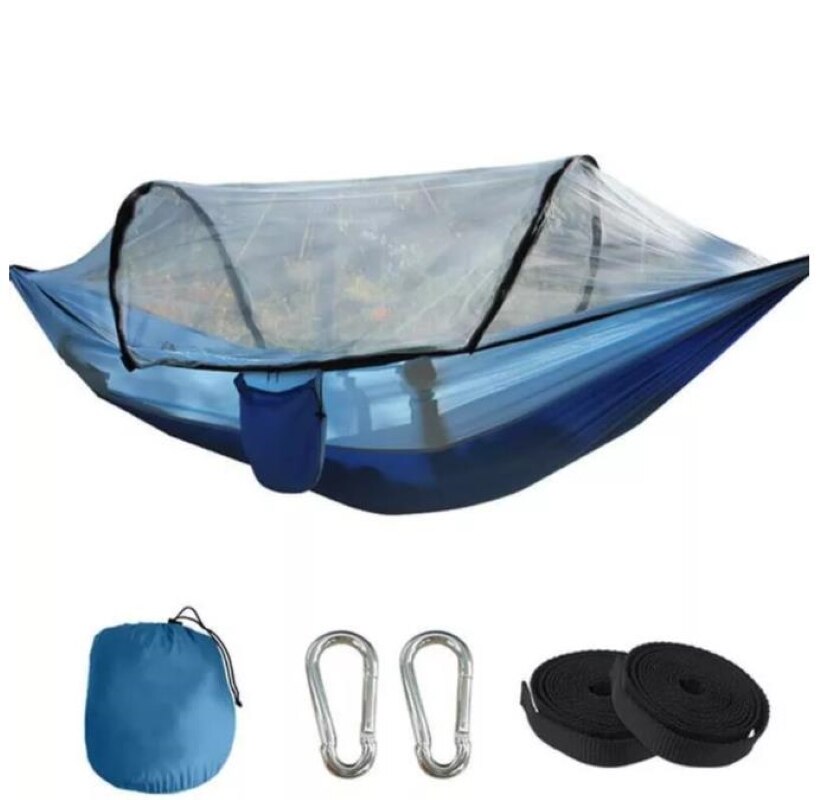 Hamac avec moustiquaire, lit-balançoire, tente d&#39;extérieur, pour le Camping, le tourisme: Bleu