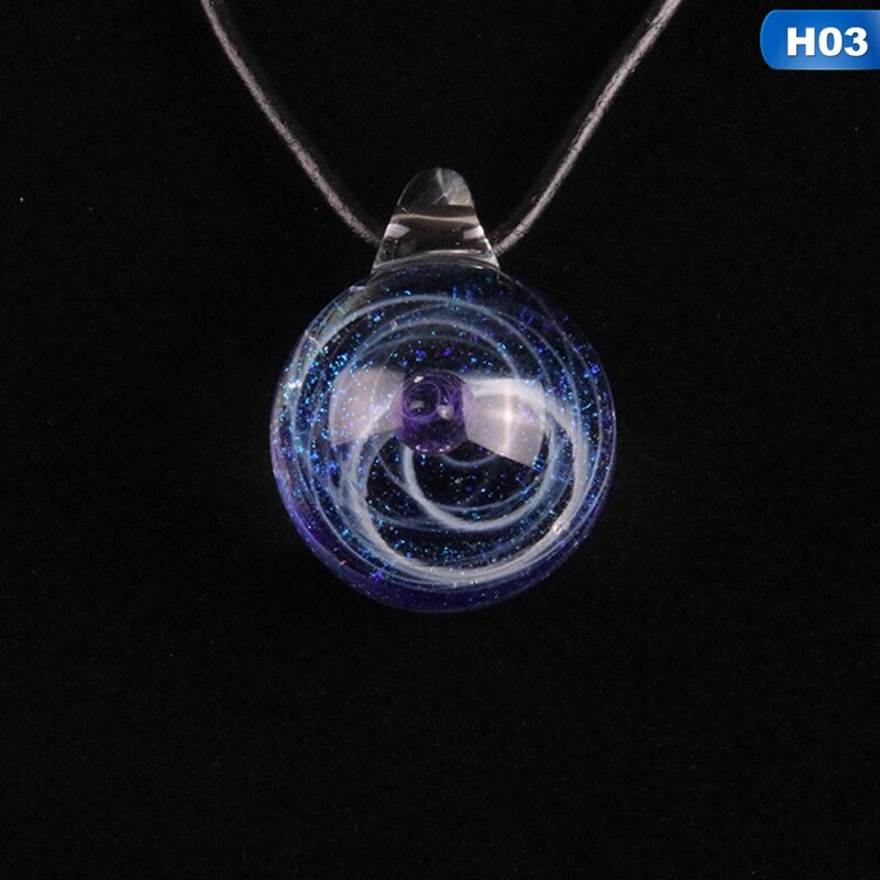 2019 Creativo Pianeta di Cristallo Stelle Sfera di Vetro Galaxy Modello di Catena In Pelle Pendenti con gemme e perle Collana Galaxy Bella Collana: H03