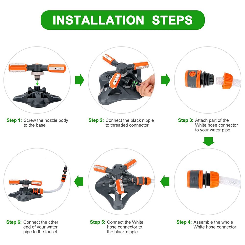 Garden Lawn Sprinkler 360 Degree Automatic Rotating Garden Irrigation Sprinklers Lawn Water Sprinklers System