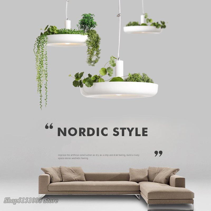 Nordic Plant Hanglampen Diy Tuin Led Lamp Bloempot Opknoping Lamp Eetkamer Restaurant Verlichtingsarmaturen Thuis Decor