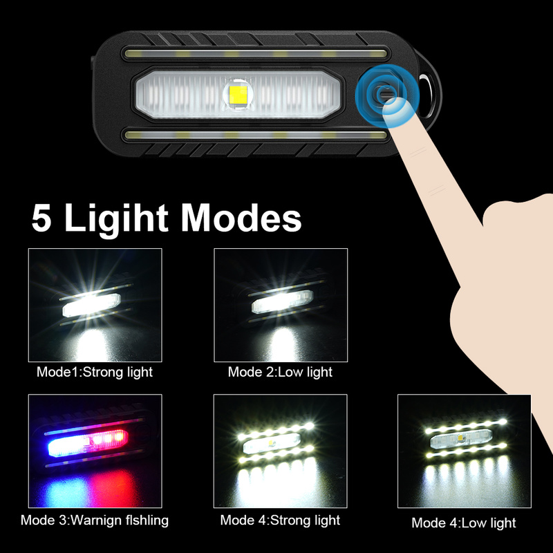 Luz LED de policía de hombro roja y azul con Clip, carga USB, advertencia intermitente, linterna de seguridad, luz de advertencia para bicicleta