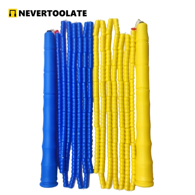 NEVERTOOLATE SOFT PVC beads freestyle long handle Bamboo Skipping Rope beaded Skipping Rope Indoor Sports: Blue