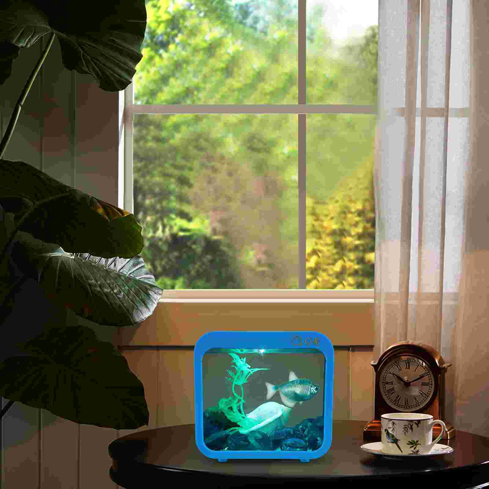 Plastic Aquarium Desktop Aquarium Ornament Mini Incubatie Aquarium Vis Battle Case Met Licht