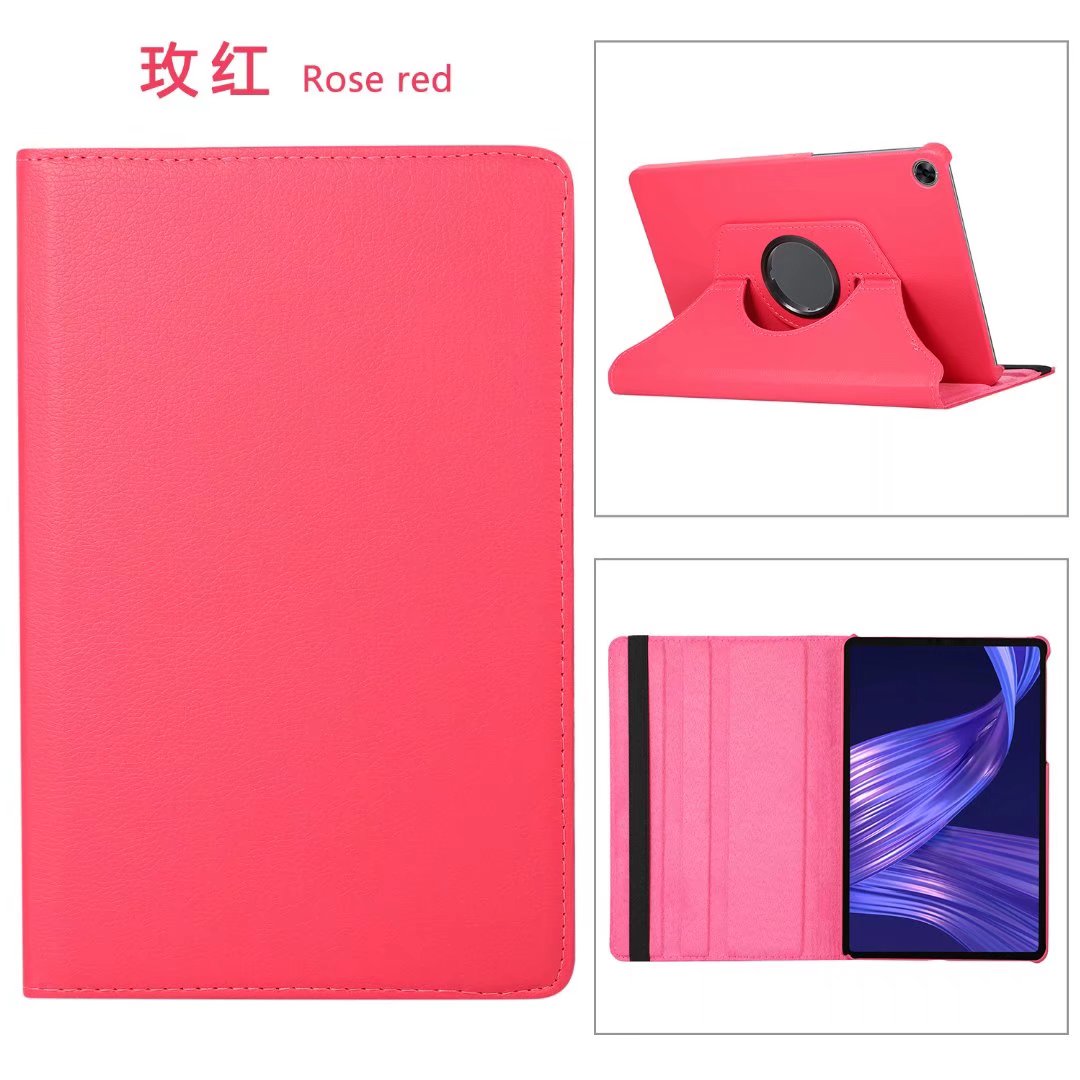 Voor Realme Pad Case 2021Case,360 Graden Draaien Stand Tablet Cover Voor Realme Pad 10.4 Inch Stand Pu Lederen Beschermhoes: Rose