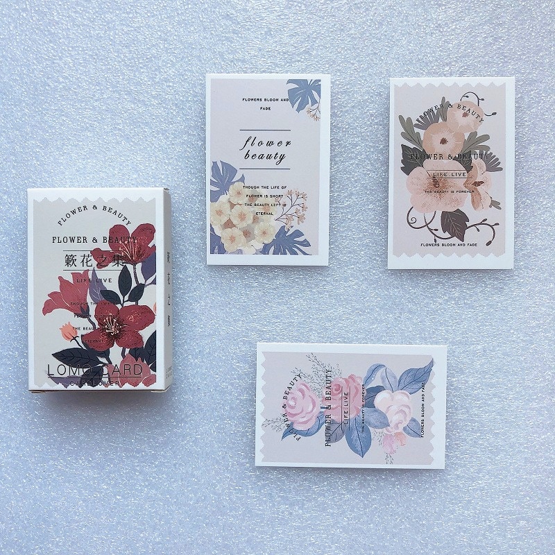 28 ark/set blommor växter serie lomo kort mini papper vykort/gratulationskort/födelsedagskort