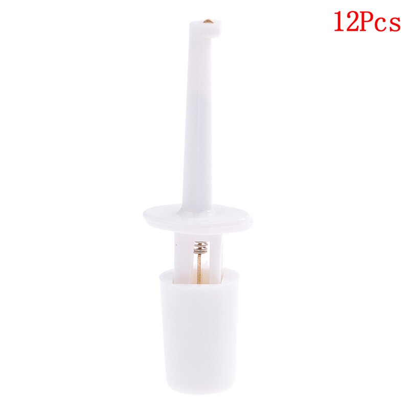 10/12 stuks mini enkele testhaakclip testsonde voor elektronische test ic-grijper grote ronde krokodillenklem haaktestclip: Wit 12 stuks