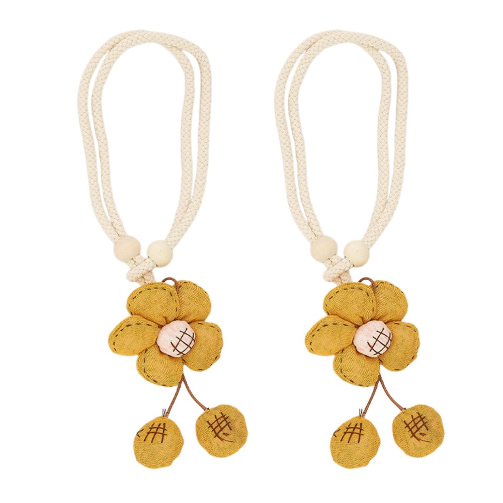 2PCS Adjustable Curtain Tie Sunflower Doll Flower Shape Curtain Rope Holders Cartoon Curtain Buckle Home Decor: Blue
