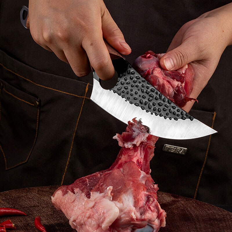 5.5 Inch Meat Cleaver Hand Forged Boning Knife Serbian Chef Knife Stainless Steel Kitchen Knife Butcher Fish Knife