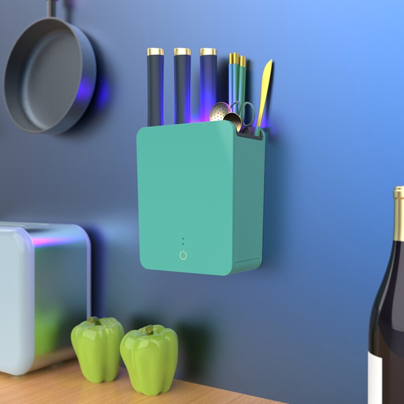 Uv-desinfectieapparaat voor eetstokjes, sterilisatie van huishoudelijke ultraviolette eetstokjesdoosmessenhouder met intelligente desinfectie