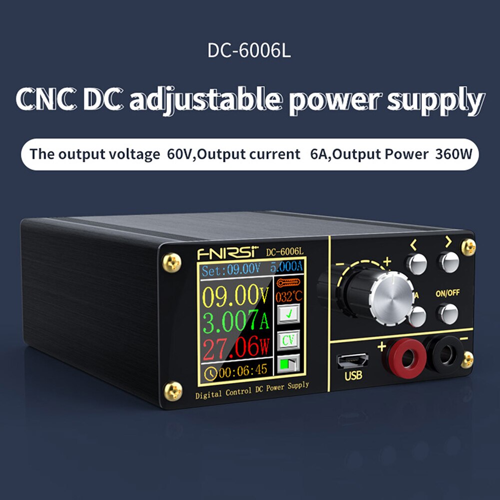 Digitale step-down regelaar kleurenscherm constante spanning stroom 60v 6a dc voeding tester voltmeter regelaar programmeerbaar