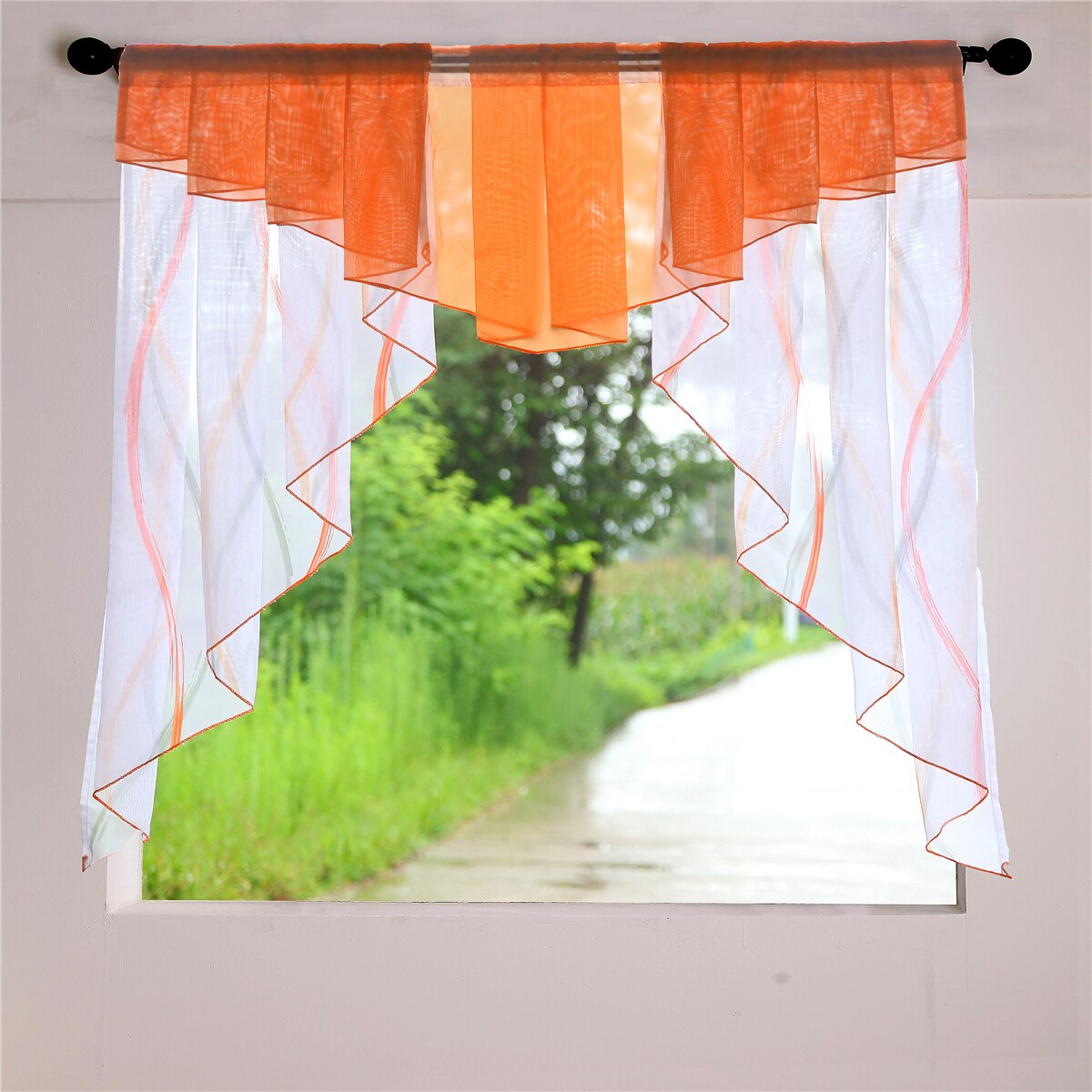 Europa Streifen Doppel Schicht Römischen Vorhang für Bucht Fenster Schlafzimmer Bunte Volant Küche Schleier Drapieren Balkon blind S035 # D: Farbe 01 / W140CM X H145CM(1PC)