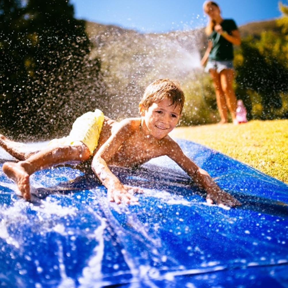 Græsplæne vandrutschebaner silke dias med stænk sprinkler have lege udendørs vand legetøj til børn børn sommer