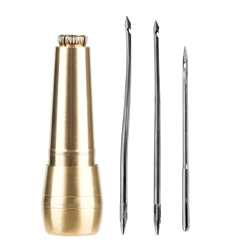 Kit de herramientas de costura de cuero, hilo encerado, tijeras de punzón de cobre para bricolaje, Zapatero de cuero, bolsas, reparación de costuras