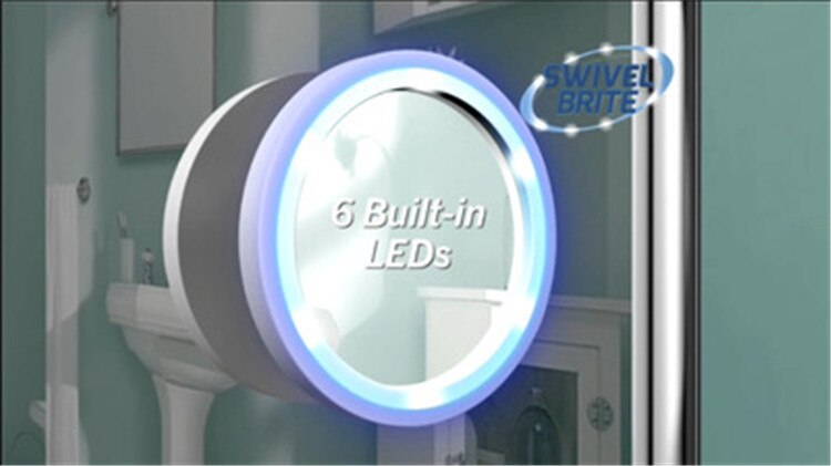 Smartlife As Seen on TV Swivel Brite Lighted 8X Mirror Make Up Mirror with Led