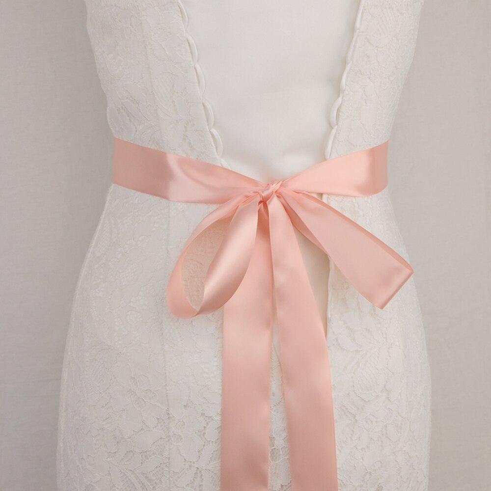 4CM Wedding Belts Accessories Girl Party Prom Decoration With Satin Ribbons and Thin Ribbon 4CM Width 100%: vintage pink