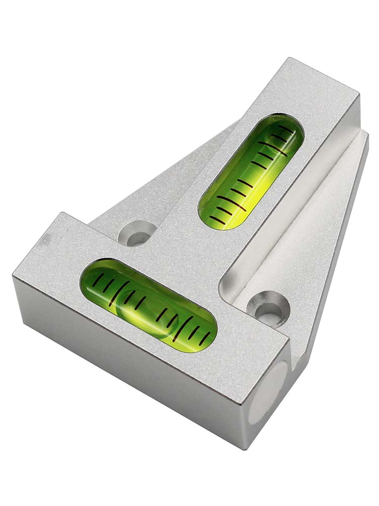 Hacry – Mini niveau à bulle à deux voies, Instrument de mesure Horizontal portatif à double axe XY de type T: 1.5mm-Green-White