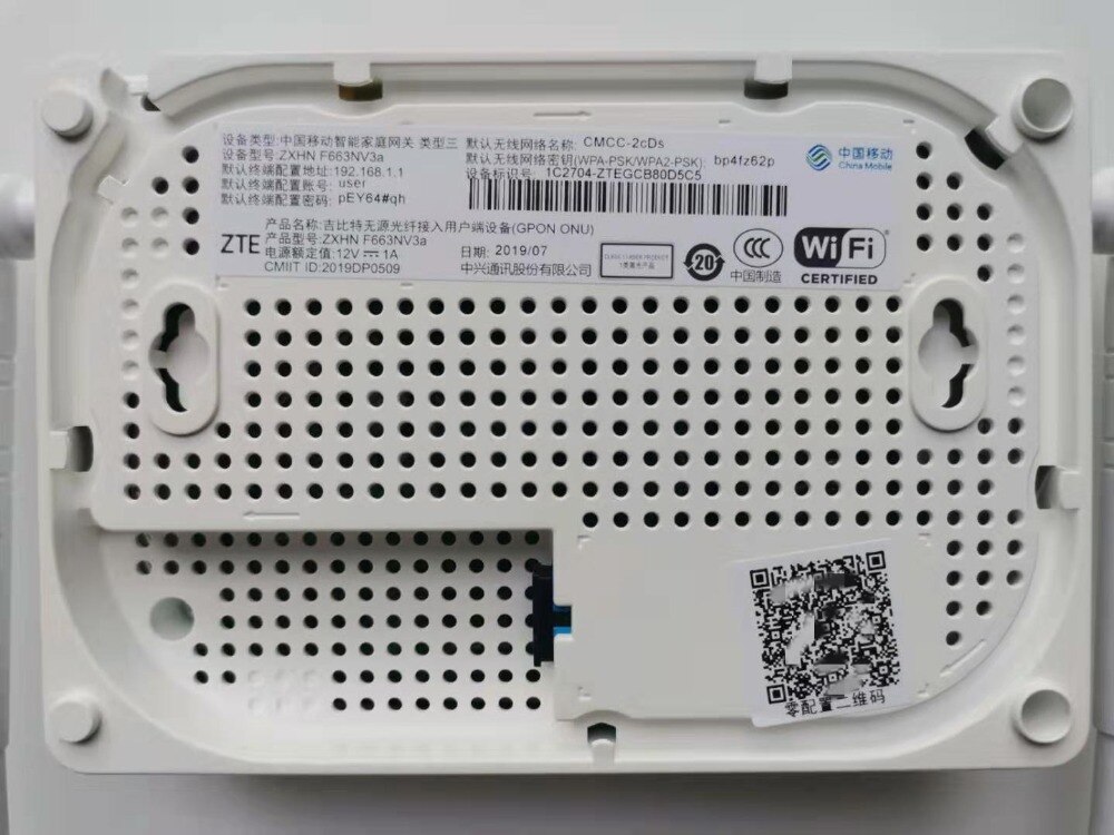 Original zte  f663 nv 3a gpon 1ge+ 3fe+ 1 potter+wifi onu til engelsk firmware 2 antenner gpon router