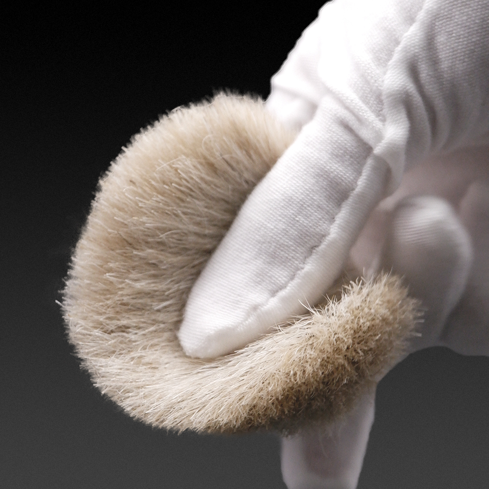 Gdmg brush-beige paardenhaar scheerkwast met knoop, geschikt voor een comfortabele natte scheerbeurt en baardverzorging.