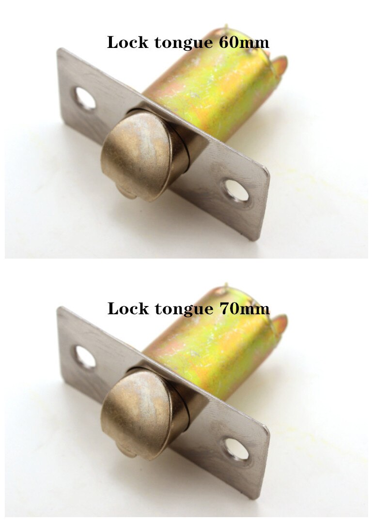in stock stainless steel round door knobs Lock entry handle with key interior door handle: Lock tongue 60 70mm