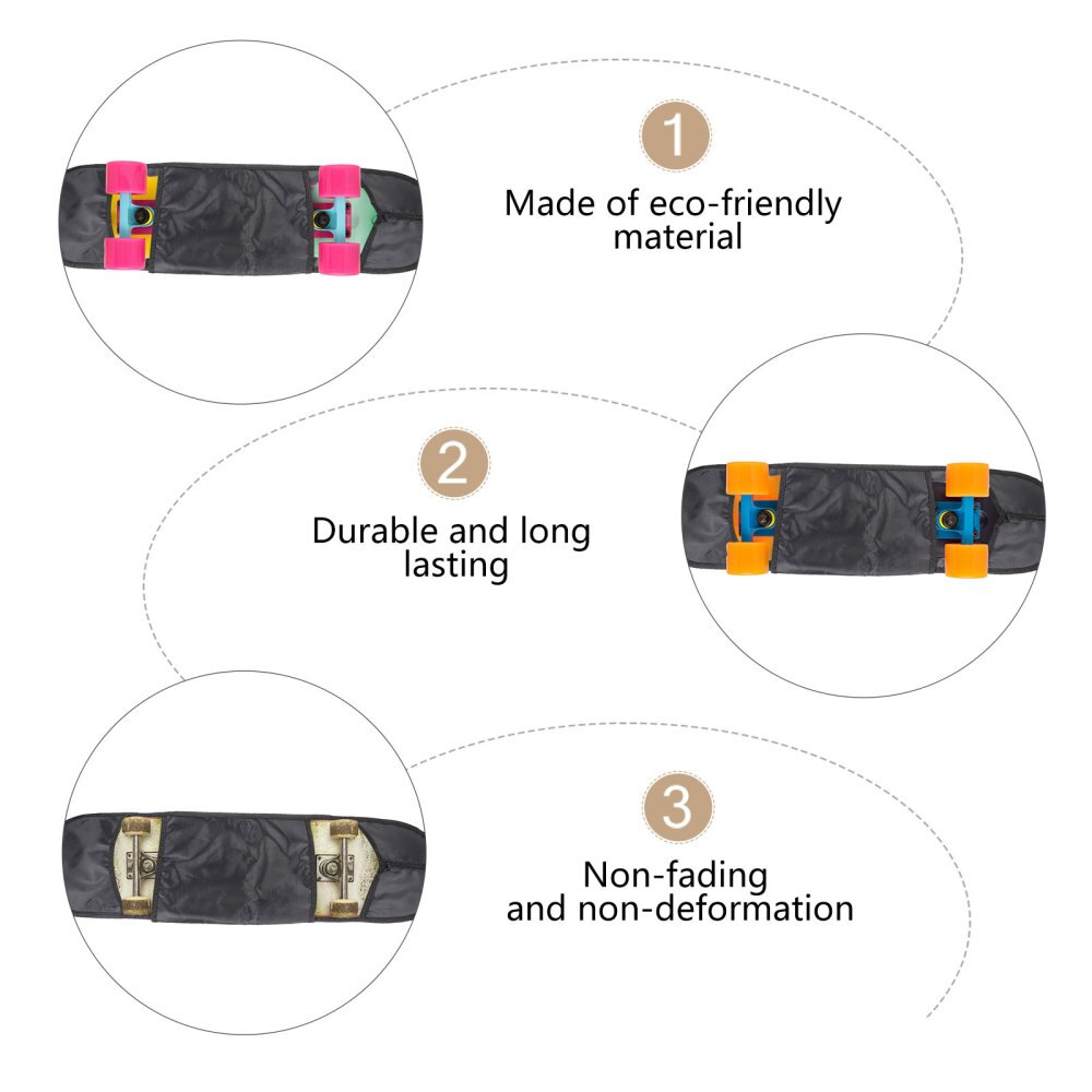 Longboard – sac à dos de transport multifonctionnel, pratique, pour Skateboard (noir)