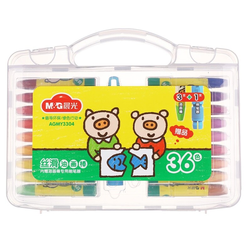 Lápiz de cera Deli para niños, 12/24/36 colores por caja, pintura al óleo, Color caramelo, Pastel, Seguridad Infantil, Pastel no tóxico 0100