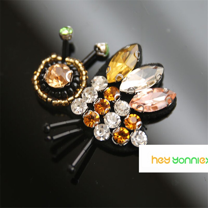 1 stuk bijen pailletten strass steentjes kralen broche patches applicatie naaien kralen applicatie kleding schoenen tassen decoratie patch diy: Typ een