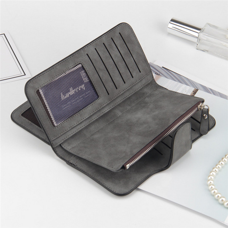 Kvinnor dam lång plånbok retro glamorösa flera slots kvinnor plånböcker dam handväska plånböcker