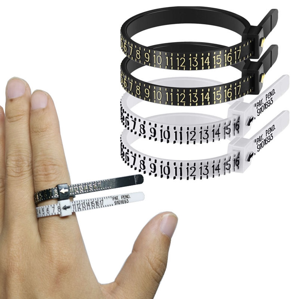 Nouvelle taille de bague règle boucle main mesure outil cercle nous taille de bague mesure jauge de doigt pour testeur de bande d'anneau