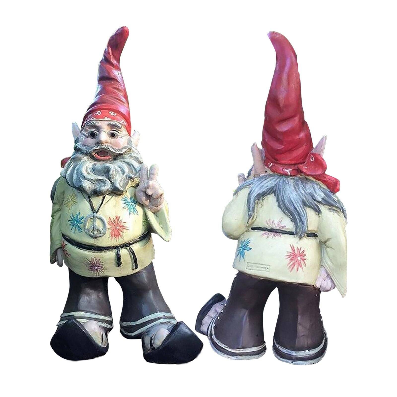 Garden Gnome Couple Statue – Hand-painted Gnome Garden Statues Weather-resistant Garden Decoration Outdoor Jardin