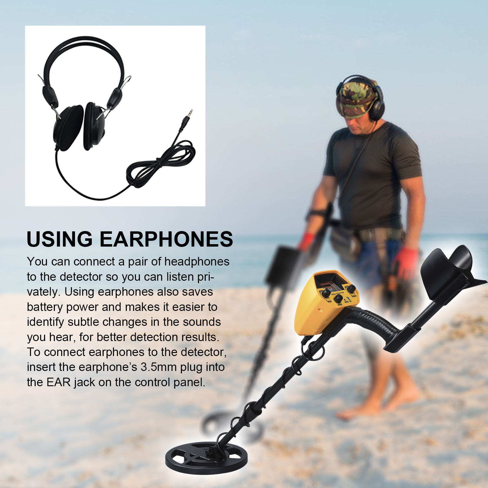 GTX5030 Metal Detector Pinpointer Metal Detectors with Headphone Shovel Rack Underground Depth Gold Detector