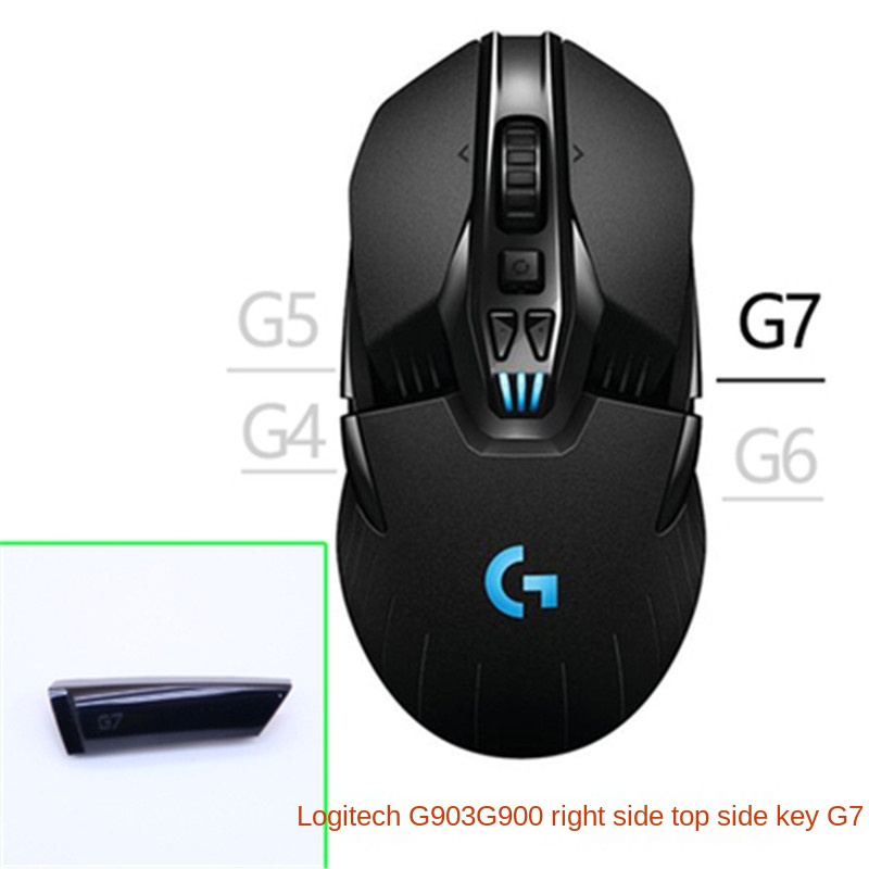 Accesorios para ratón Logitech G903/G900, receptor de botón lateral, contrapeso, cubierta trasera, cable USB, adaptador de rodillo, almohadilla de pie, juego completo: G903G900 G7